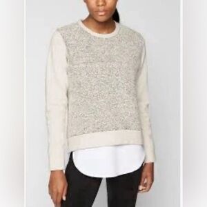 Athleta Pacific sweatshirt gray wool Sherpa front high low size Large